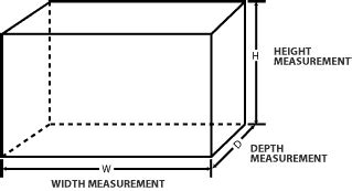 Product Dimension: W for width, D for depth, H for height..